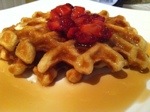 Scratch-made Buttermilk Waffles with Roasted Strawberries